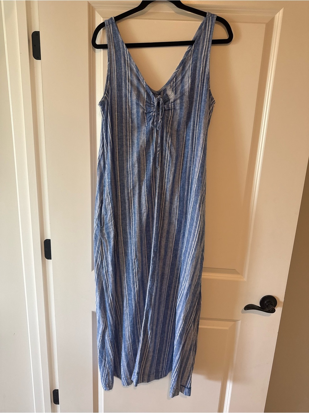 Lou & Grey Blue and White Striped Sleeveless Maxi Dress
